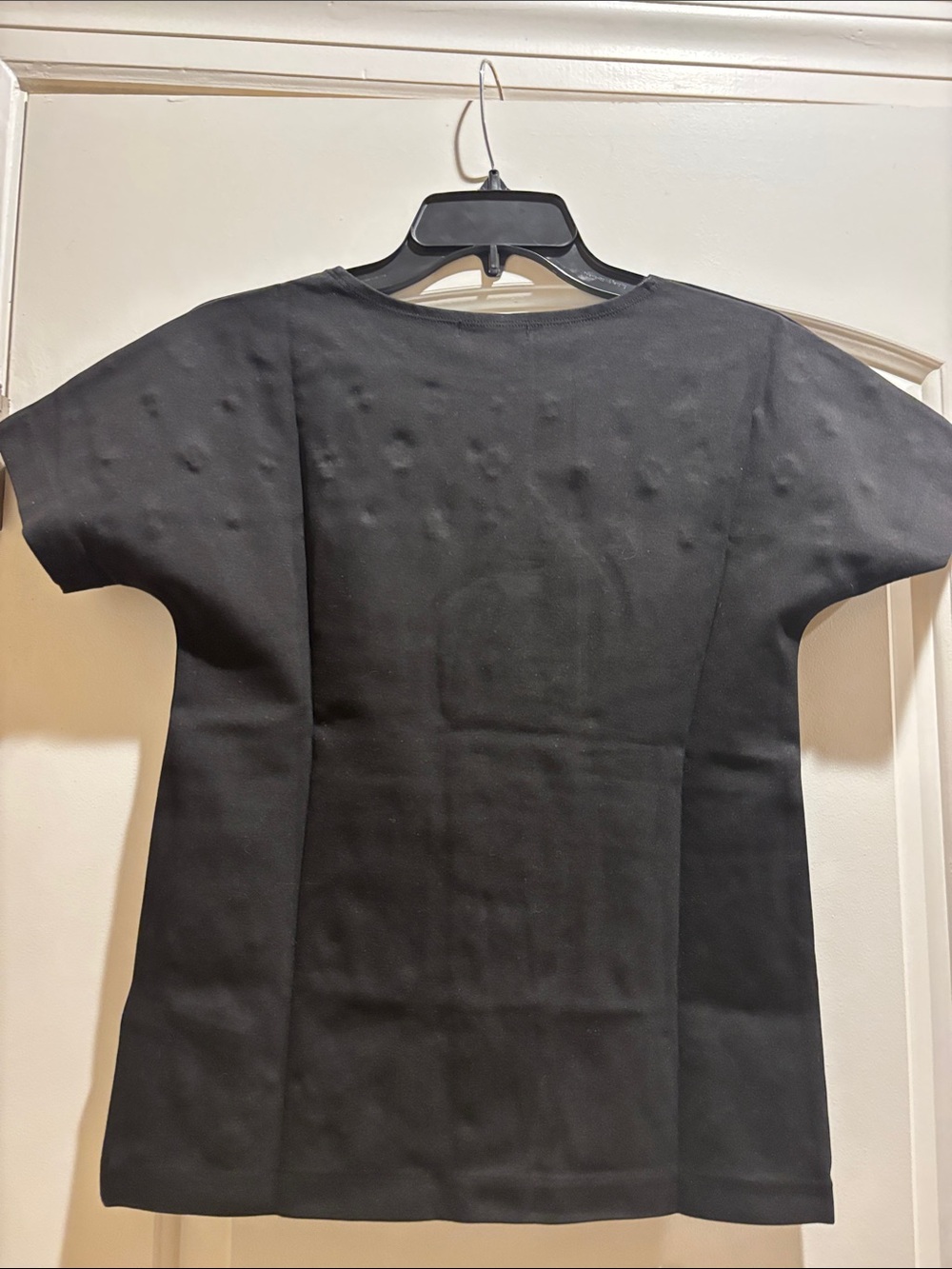J. Crew Embellished Black on Black Cotton Blend Short Sleeve Tee XS - Picture 5 of 6